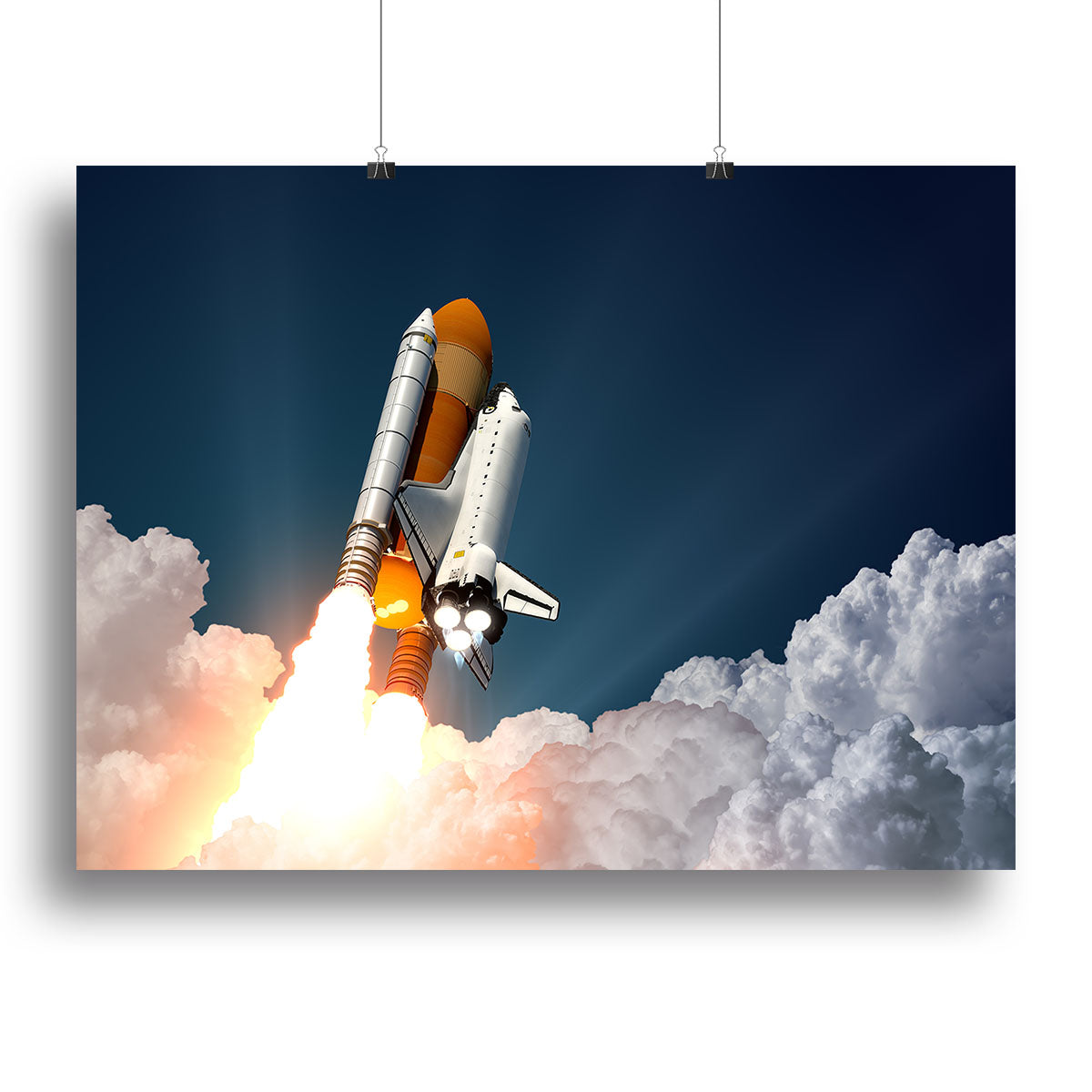 Realistic 3d Scene Of Space Shuttle Canvas Print or Poster - Canvas Art Rocks - 2