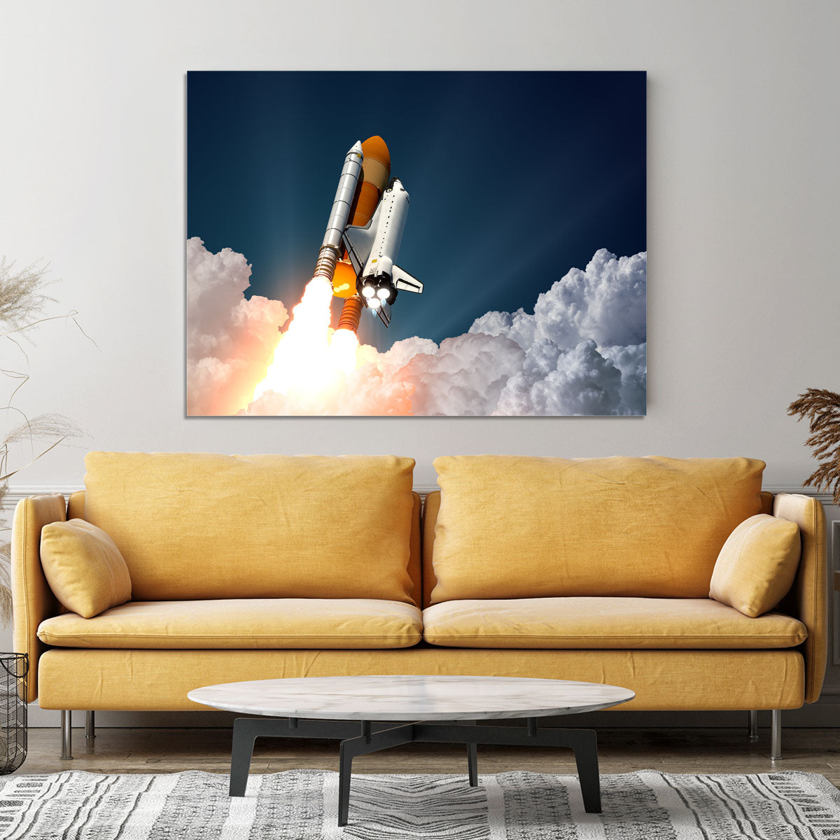 Realistic 3d Scene Of Space Shuttle Canvas Print or Poster - Canvas Art Rocks - 4