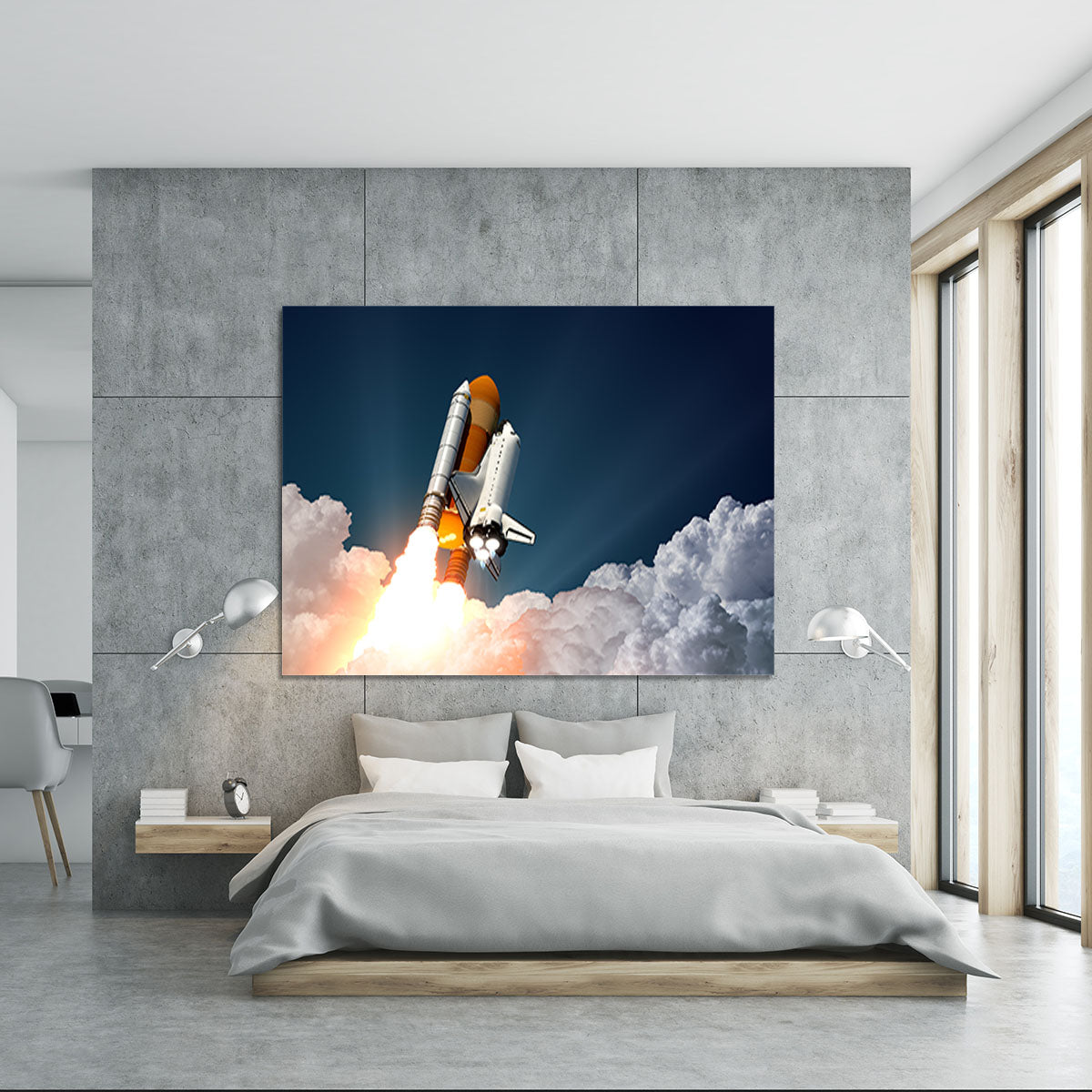 Realistic 3d Scene Of Space Shuttle Canvas Print or Poster - Canvas Art Rocks - 5