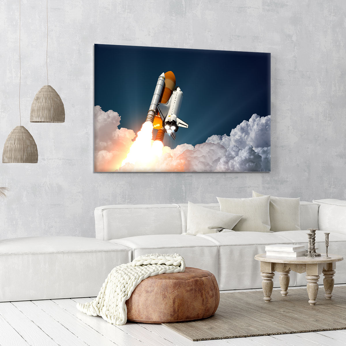 Realistic 3d Scene Of Space Shuttle Canvas Print or Poster - Canvas Art Rocks - 6