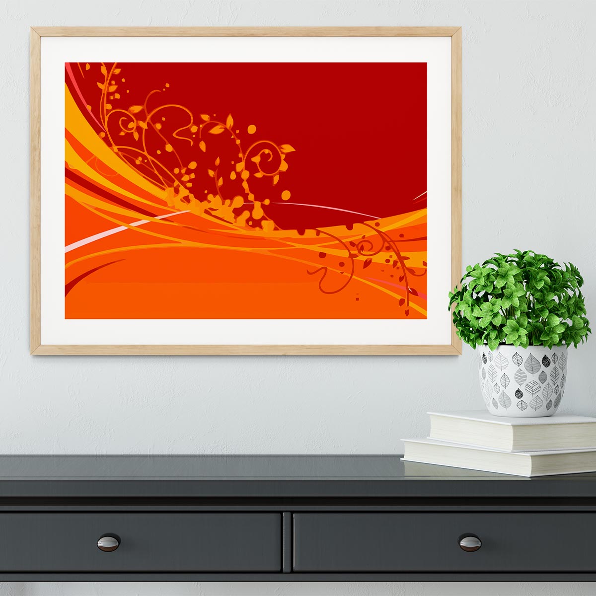 Red Abstract Framed Print - Canvas Art Rocks - 3