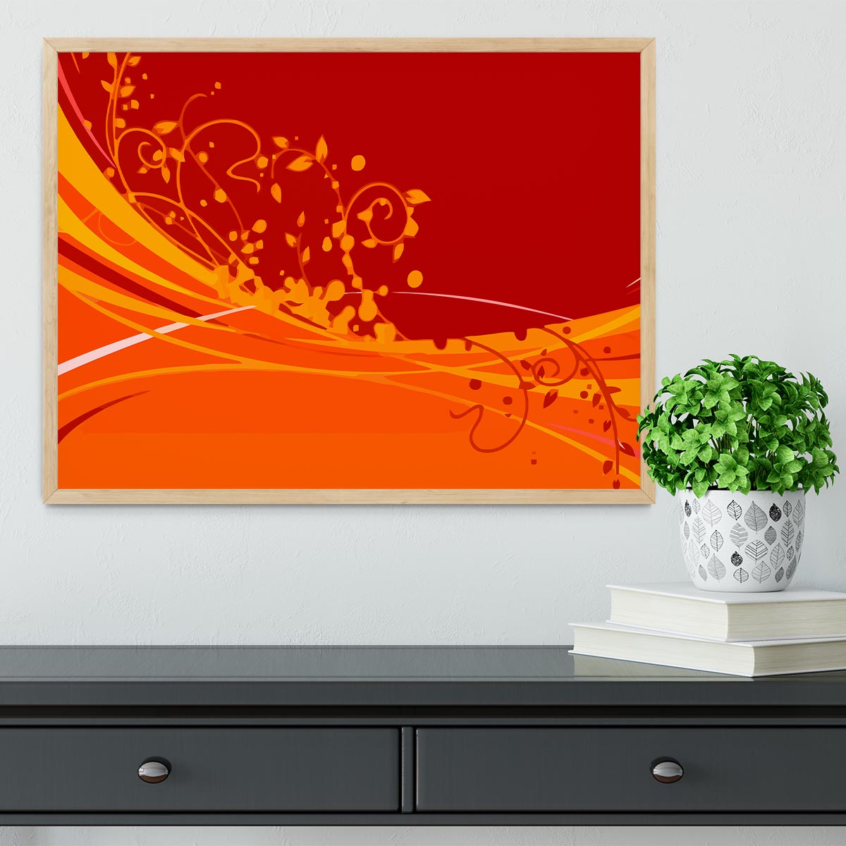 Red Abstract Framed Print - Canvas Art Rocks - 4
