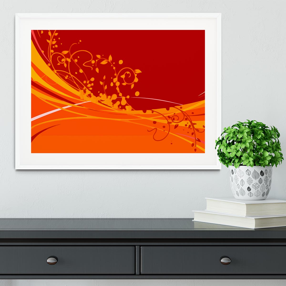 Red Abstract Framed Print - Canvas Art Rocks - 5