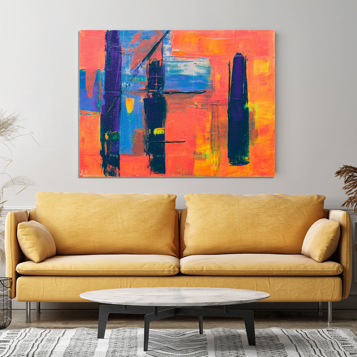 Red And Blue Abstract Painting Canvas Print or Poster - Canvas Art Rocks - 4