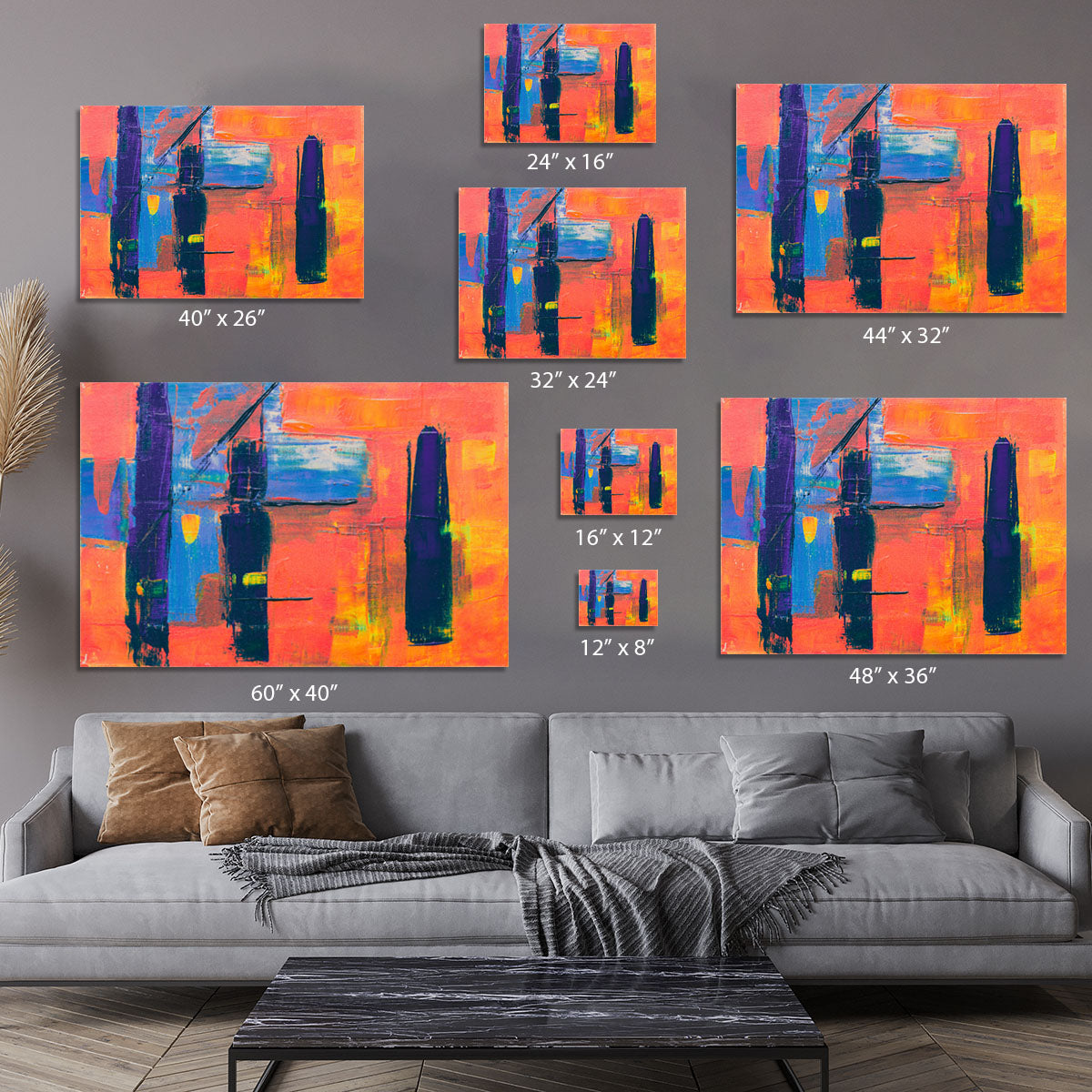 Red And Blue Abstract Painting Canvas Print or Poster - Canvas Art Rocks - 7