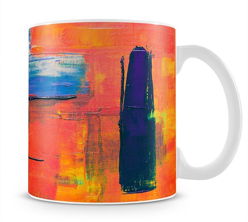 Red And Blue Abstract Painting Mug - Canvas Art Rocks - 1