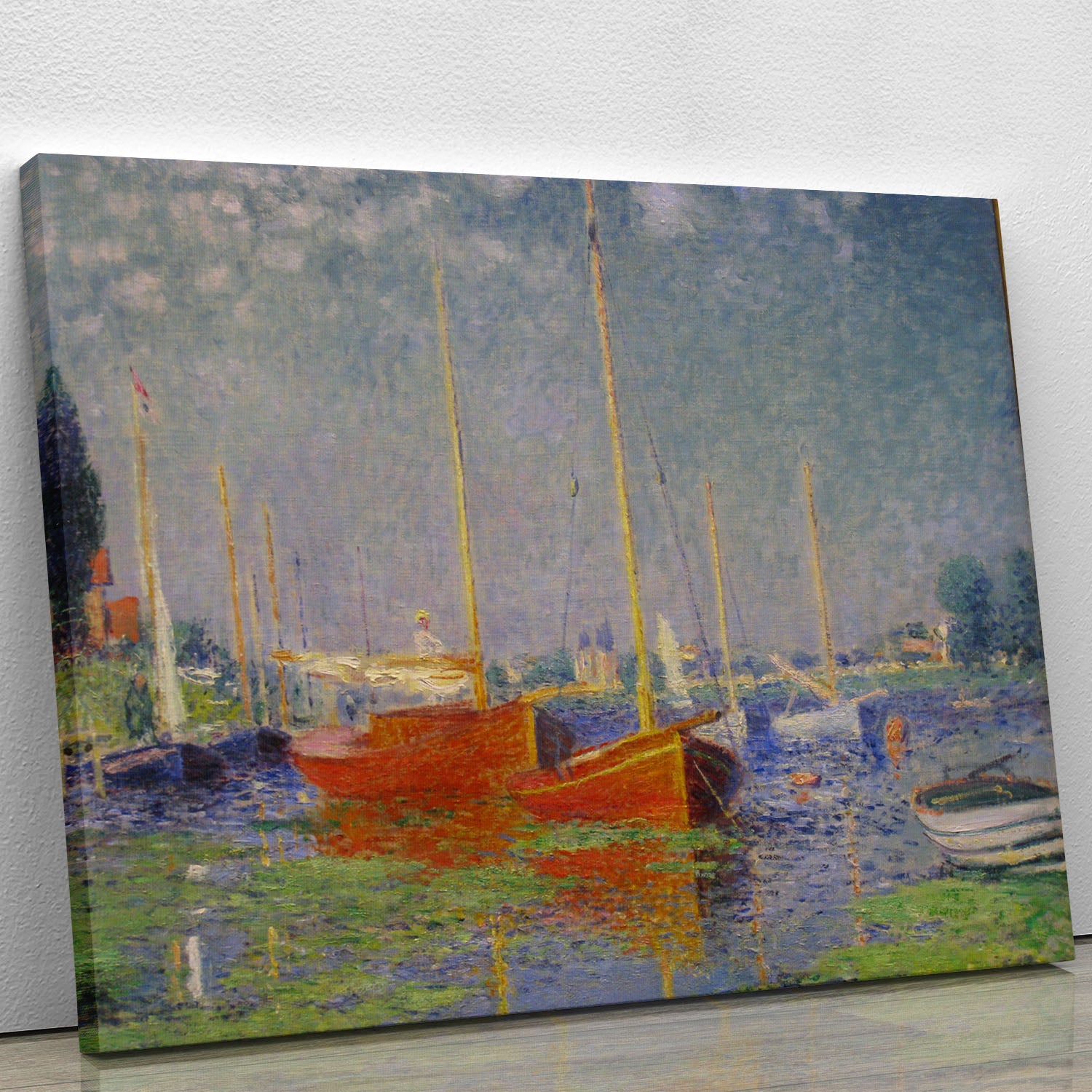 Red Boats at Argenteuil by Monet Canvas Print or Poster - Canvas Art Rocks - 1