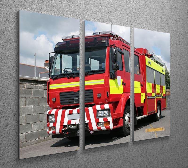 Red British fire engine 3 Split Panel Canvas Print - Canvas Art Rocks - 2
