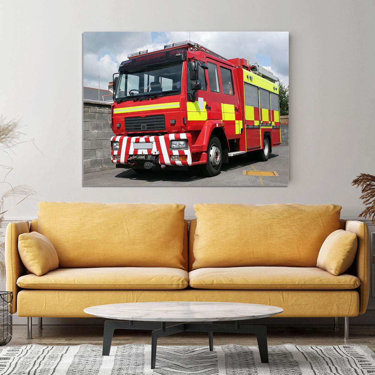 Red British fire engine Canvas Print or Poster - Canvas Art Rocks - 4