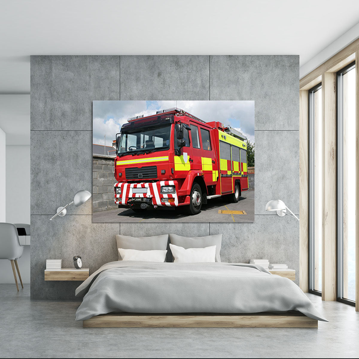 Red British fire engine Canvas Print or Poster - Canvas Art Rocks - 5
