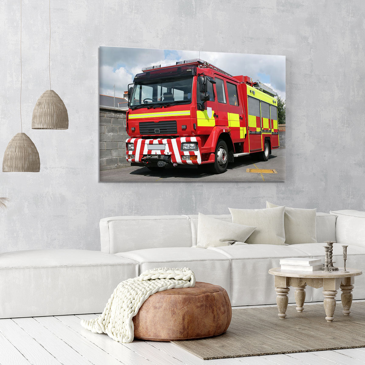 Red British fire engine Canvas Print or Poster - Canvas Art Rocks - 6