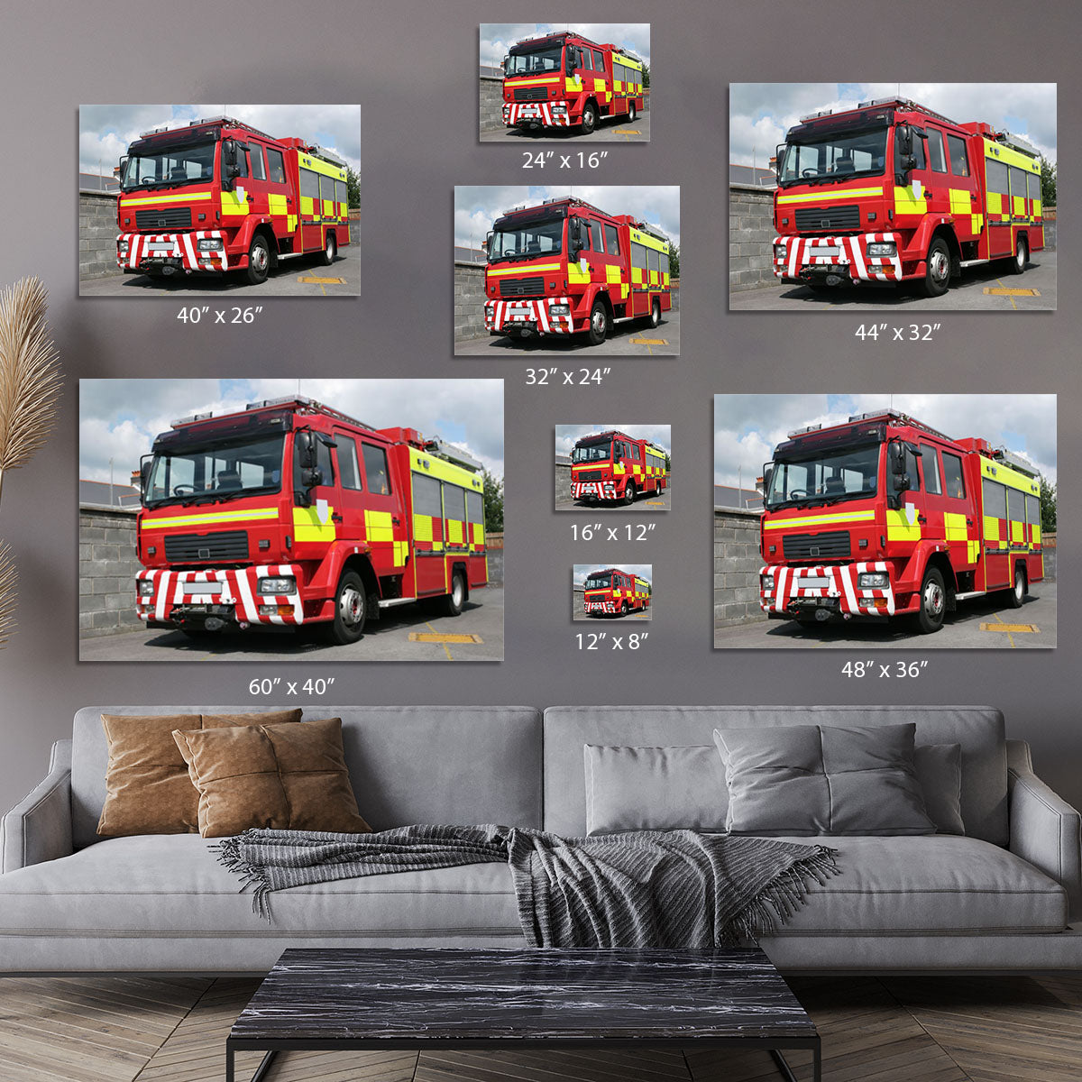 Red British fire engine Canvas Print or Poster - Canvas Art Rocks - 7