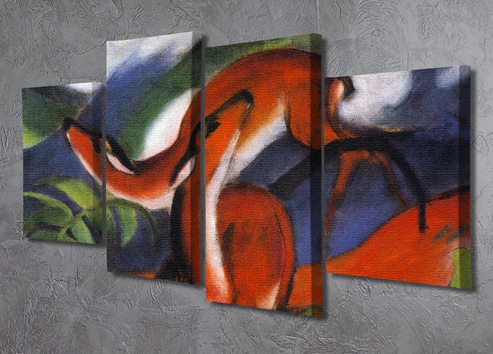 Red Deer II by Franz Marc 4 Split Panel Canvas - Canvas Art Rocks - 2