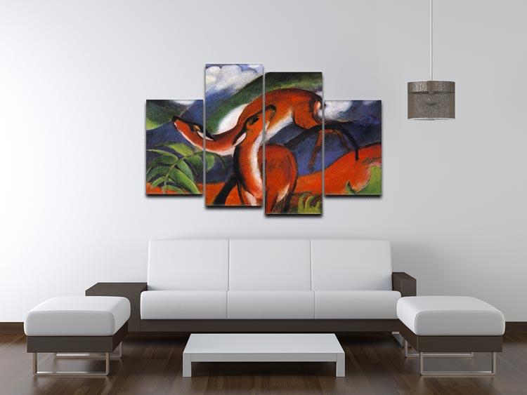 Red Deer II by Franz Marc 4 Split Panel Canvas - Canvas Art Rocks - 3