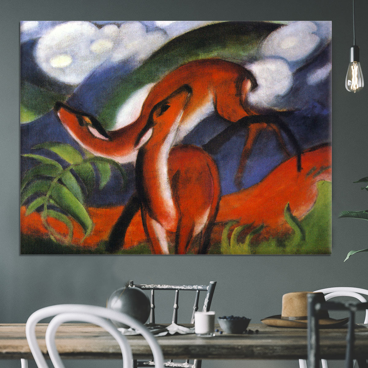 Red Deer II by Franz Marc Canvas Print or Poster - Canvas Art Rocks - 3