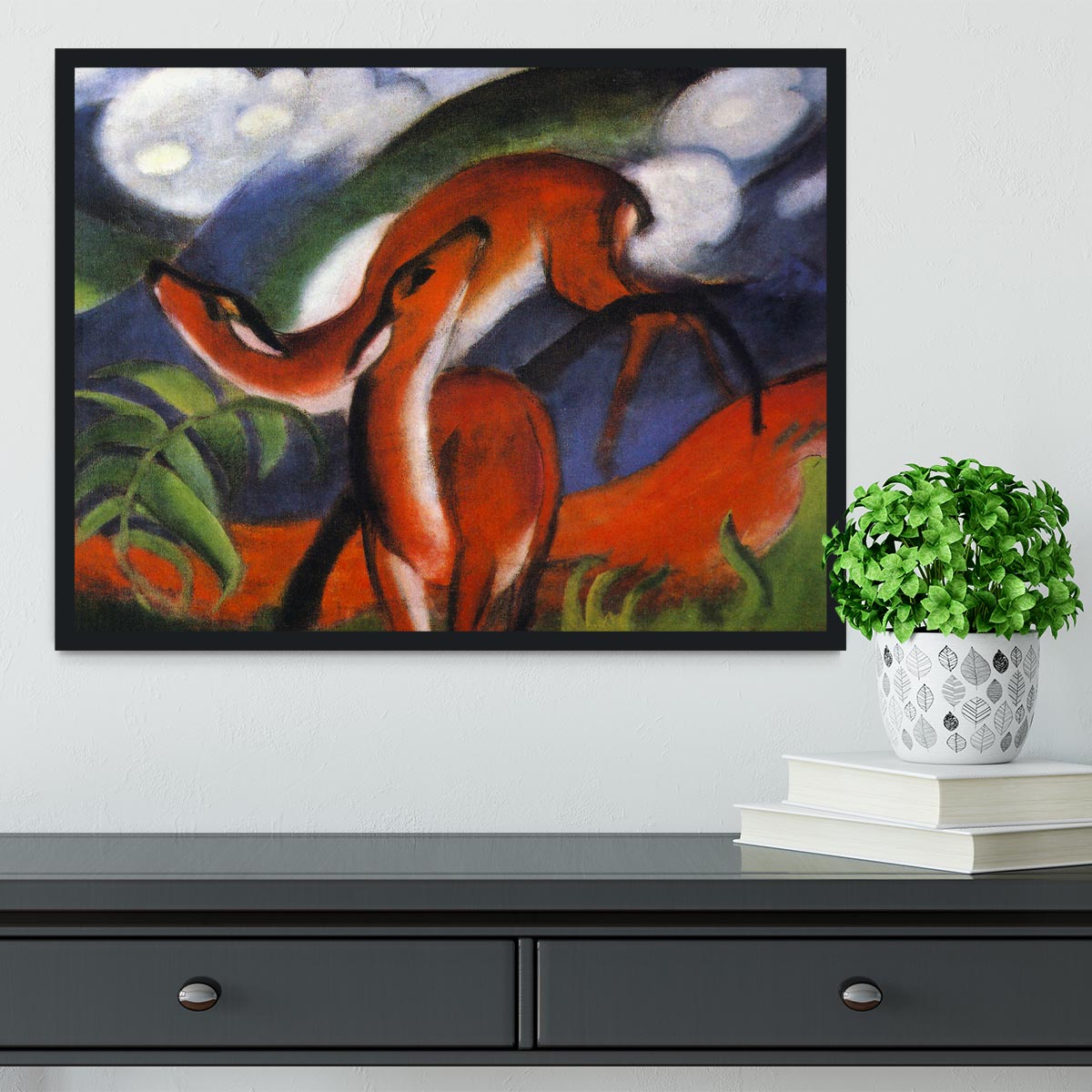 Red Deer II by Franz Marc Framed Print - Canvas Art Rocks - 2