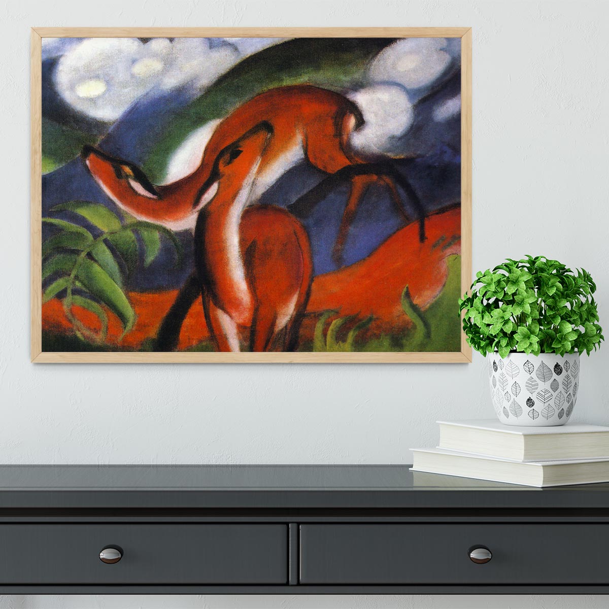 Red Deer II by Franz Marc Framed Print - Canvas Art Rocks - 4