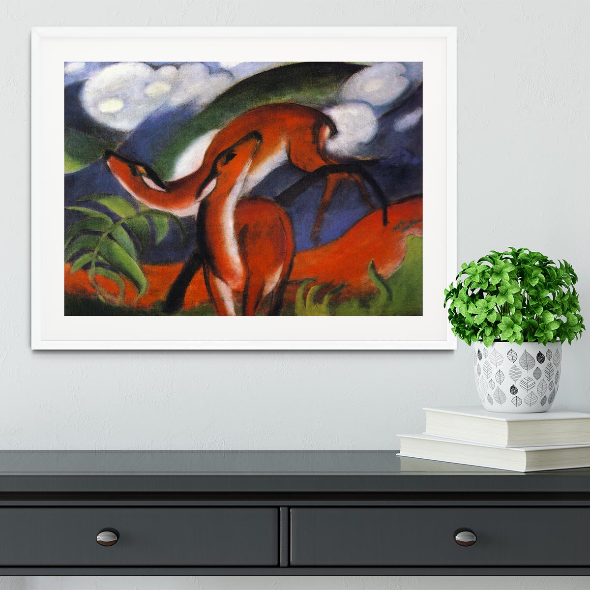 Red Deer II by Franz Marc Framed Print - Canvas Art Rocks - 5
