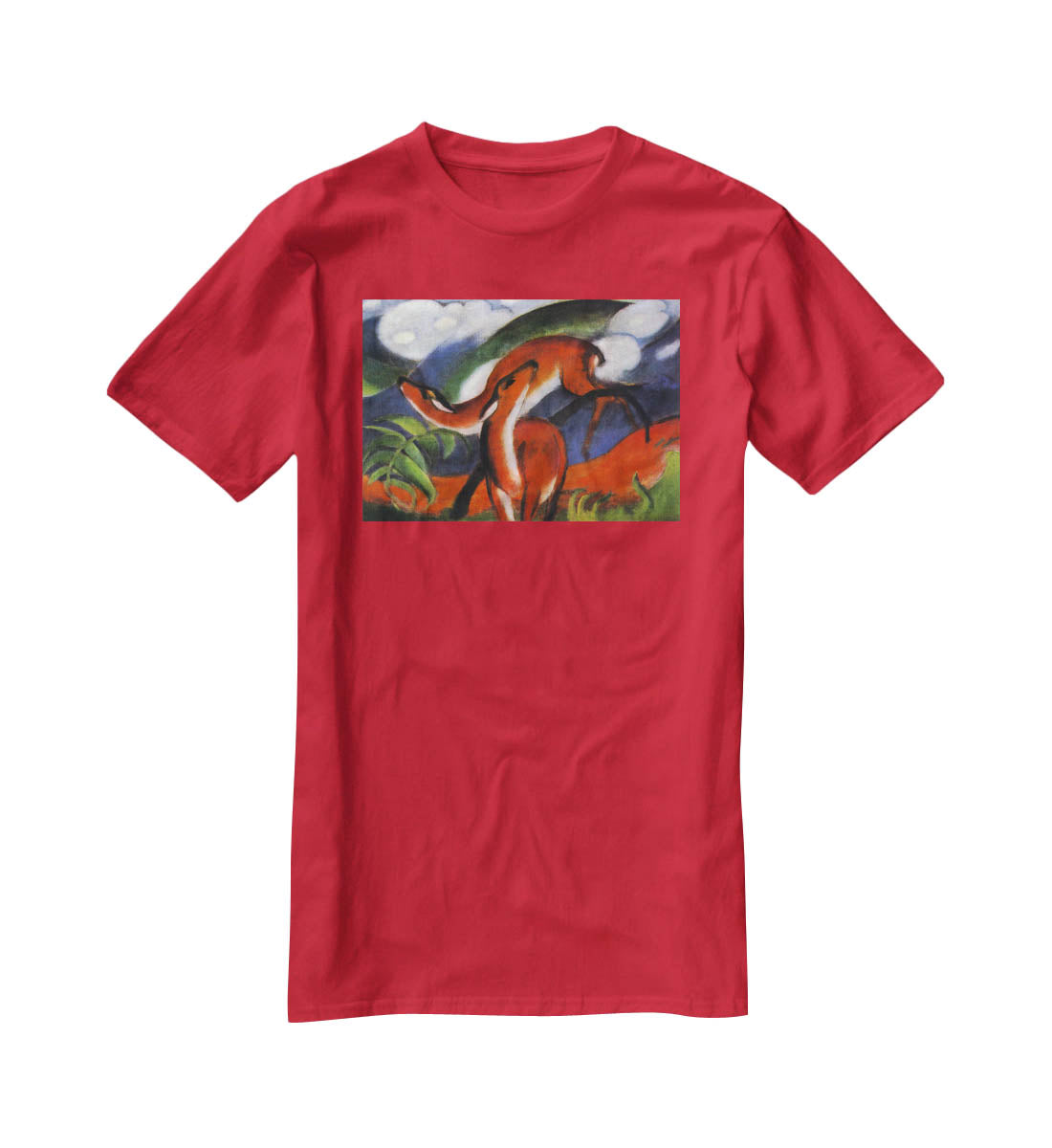 Red Deer II by Franz Marc T-Shirt - Canvas Art Rocks - 4