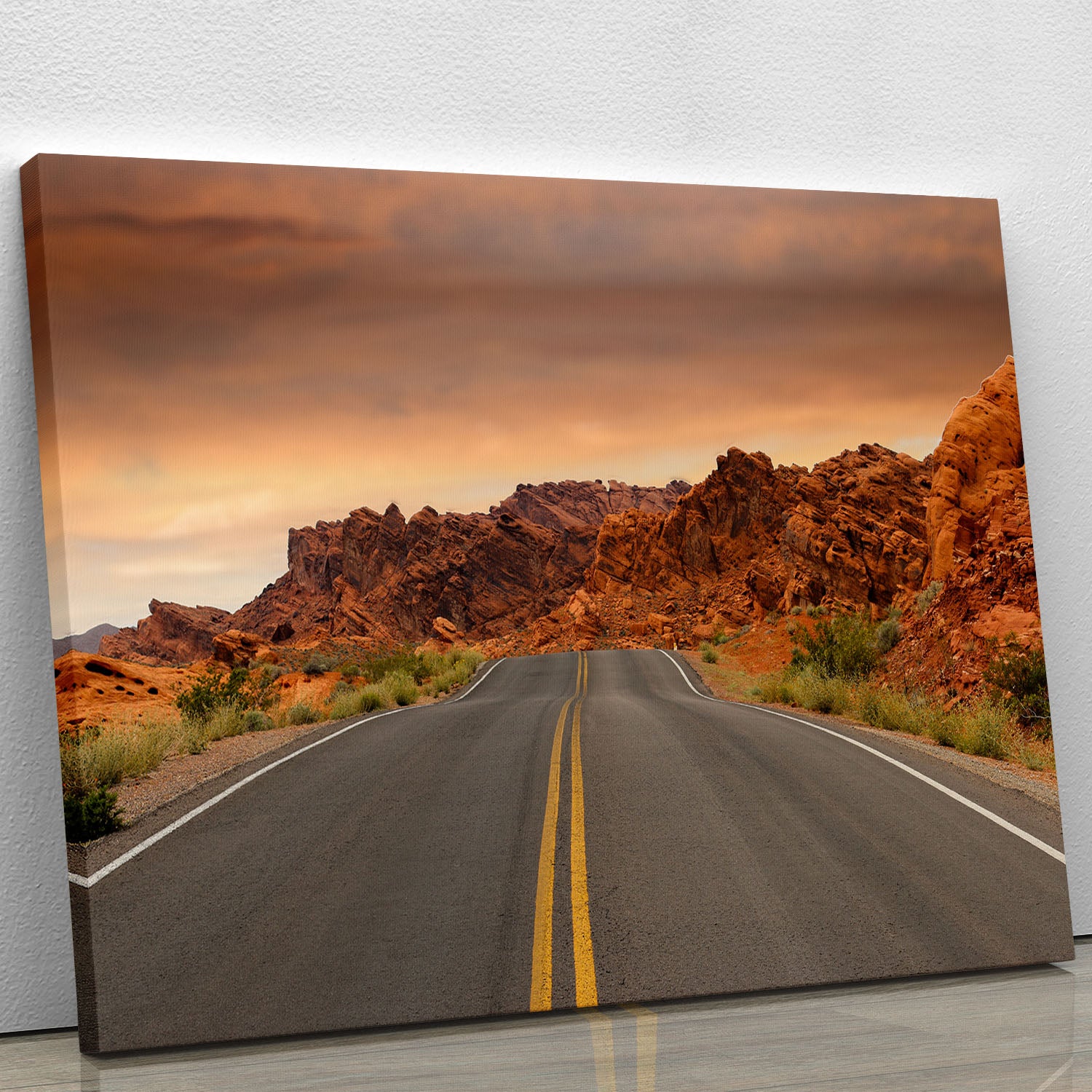 Red Sunset Mountains Canvas Print or Poster - Canvas Art Rocks - 1