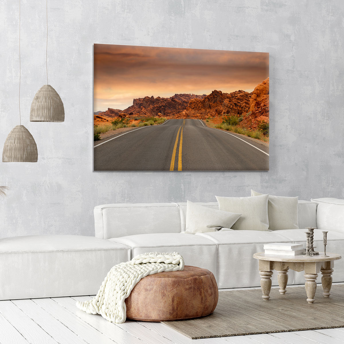 Red Sunset Mountains Canvas Print or Poster - Canvas Art Rocks - 6