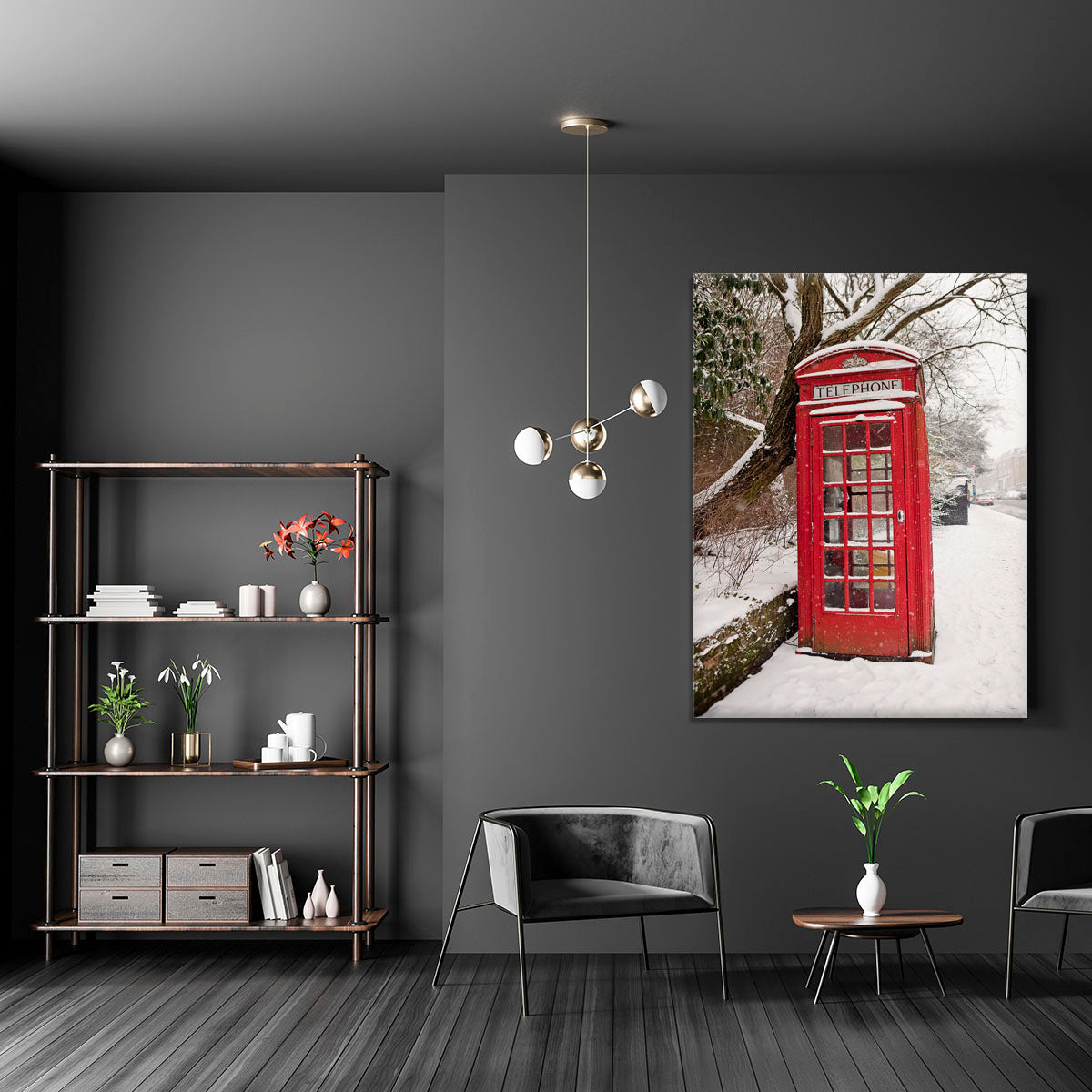 Red Telephone Box in the Snow Canvas Print or Poster - Canvas Art Rocks - 5