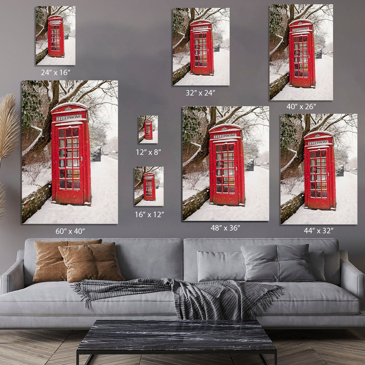 Red Telephone Box in the Snow Canvas Print or Poster - Canvas Art Rocks - 7