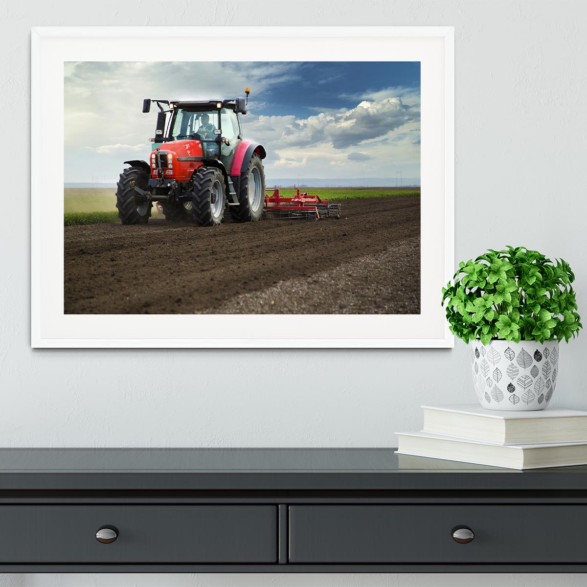 Red Tractor Framed Print - Canvas Art Rocks - 5