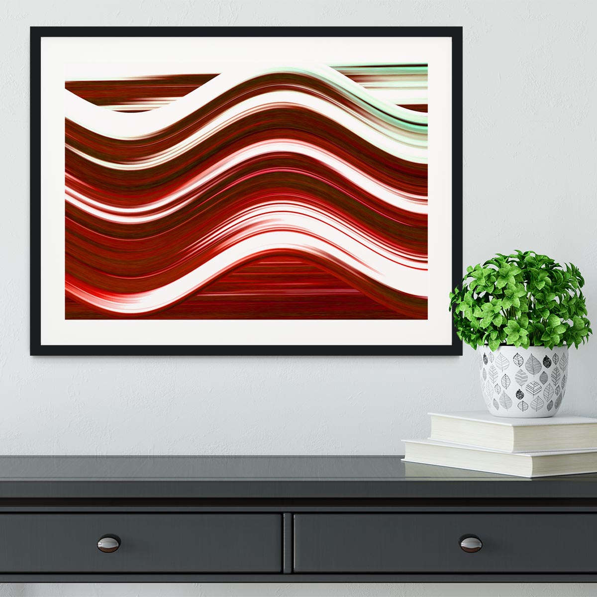 Red Wave Framed Print - Canvas Art Rocks - 1