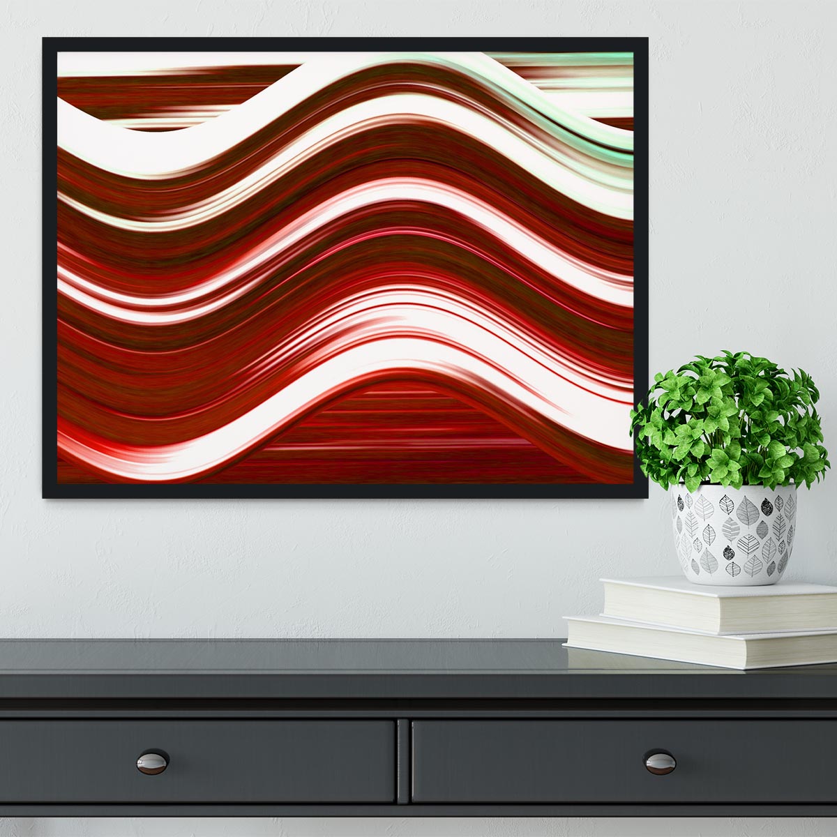 Red Wave Framed Print - Canvas Art Rocks - 2
