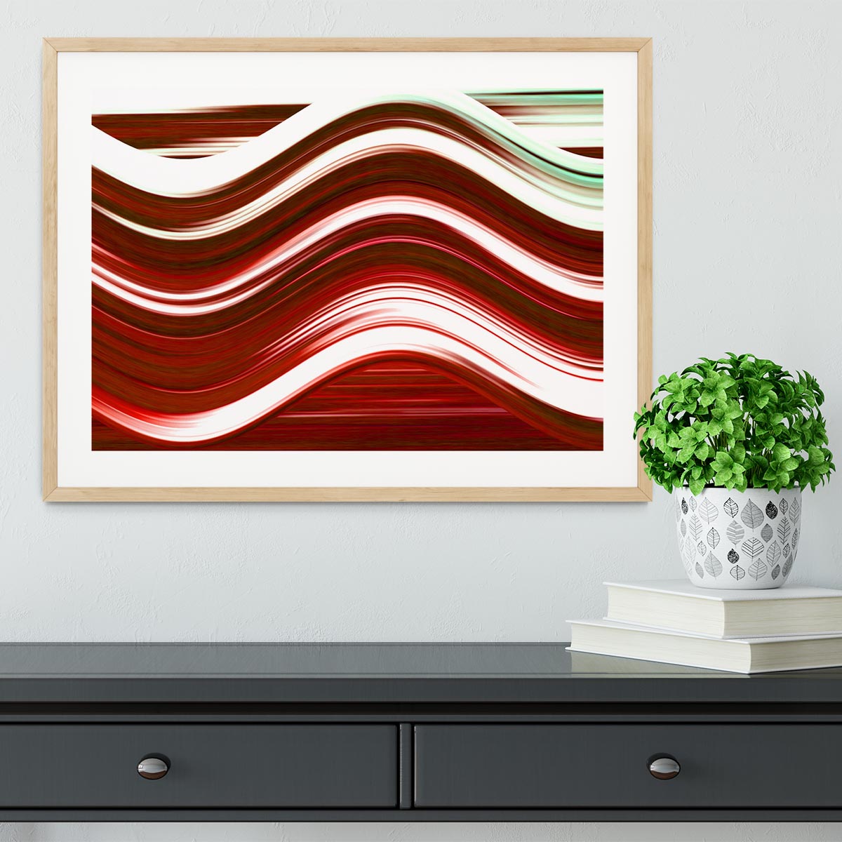 Red Wave Framed Print - Canvas Art Rocks - 3