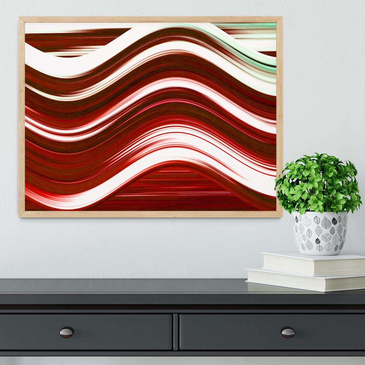 Red Wave Framed Print - Canvas Art Rocks - 4