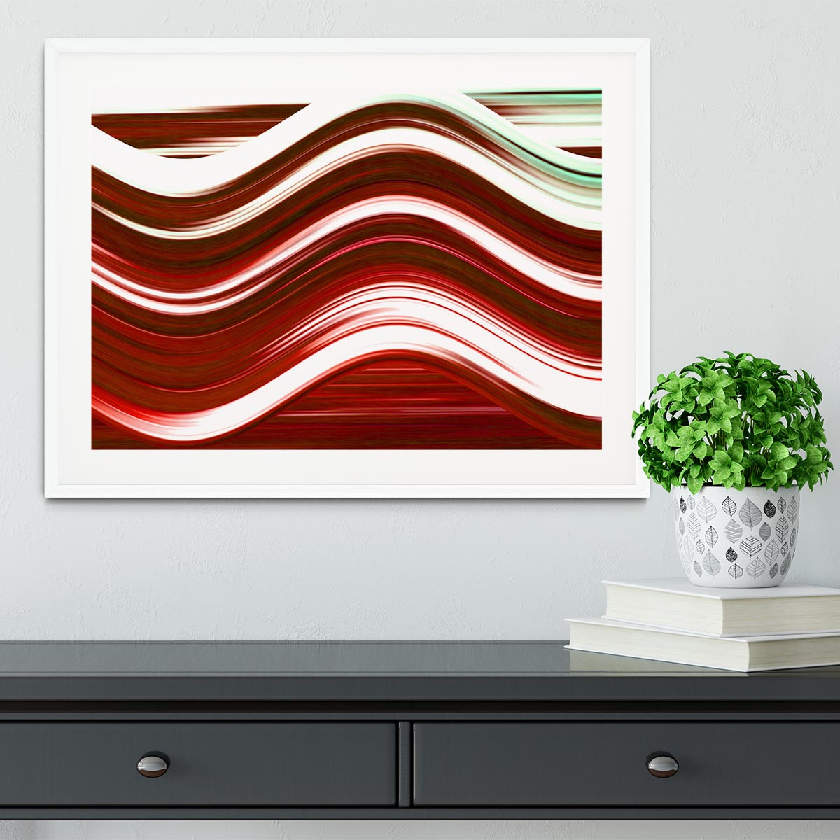 Red Wave Framed Print - Canvas Art Rocks - 5
