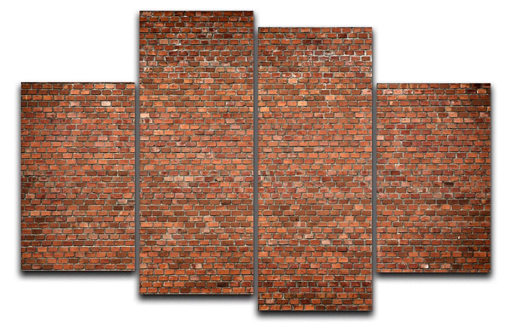Red brick wall texture 4 Split Panel Canvas - Canvas Art Rocks - 1