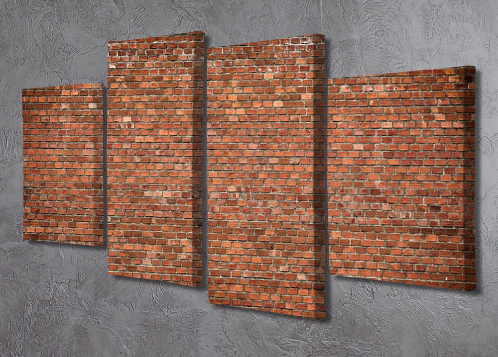 Red brick wall texture 4 Split Panel Canvas - Canvas Art Rocks - 2