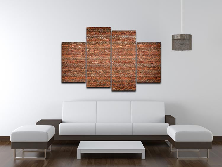 Red brick wall texture 4 Split Panel Canvas - Canvas Art Rocks - 3
