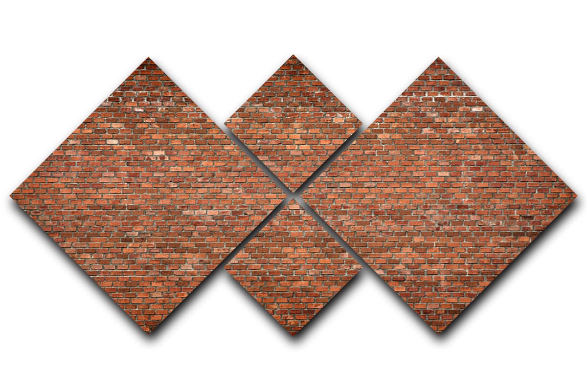 Red brick wall texture 4 Square Multi Panel Canvas - Canvas Art Rocks - 1