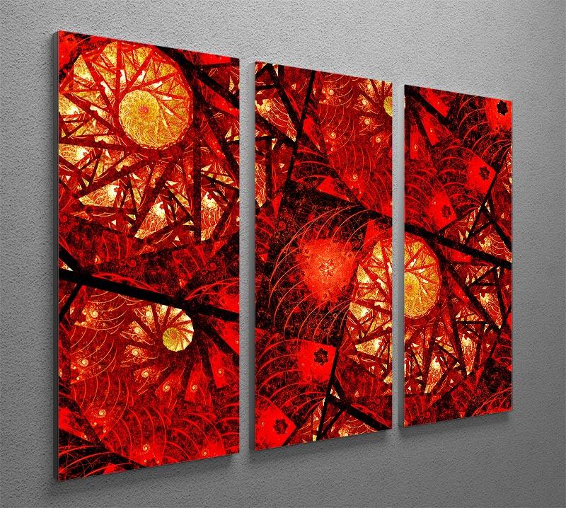 Red fiery glowing spiral 3 Split Panel Canvas Print - Canvas Art Rocks - 2