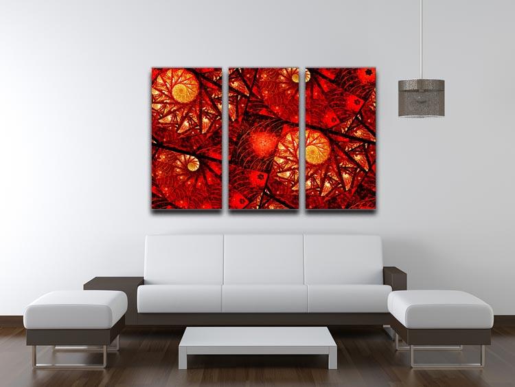 Red fiery glowing spiral 3 Split Panel Canvas Print - Canvas Art Rocks - 3