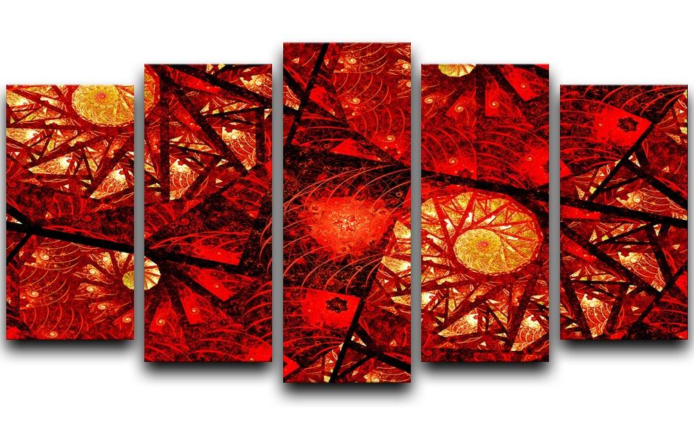 Red fiery glowing spiral 5 Split Panel Canvas  - Canvas Art Rocks - 1