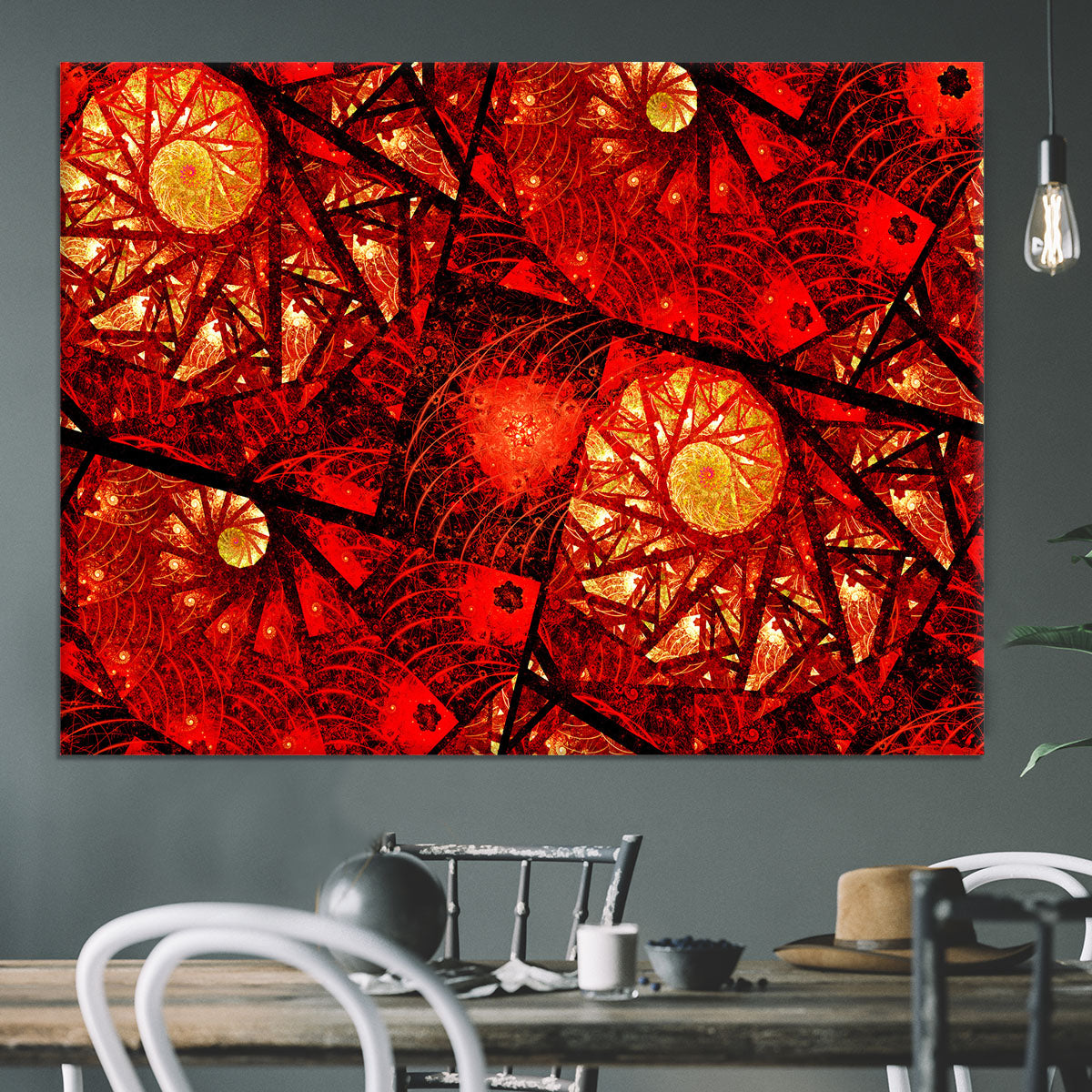 Red fiery glowing spiral Canvas Print or Poster - Canvas Art Rocks - 3