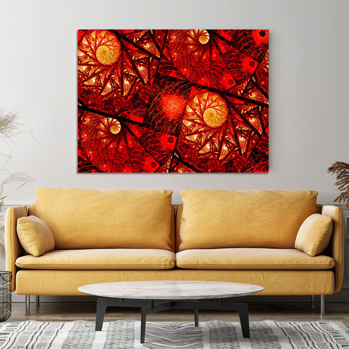 Red fiery glowing spiral Canvas Print or Poster - Canvas Art Rocks - 4
