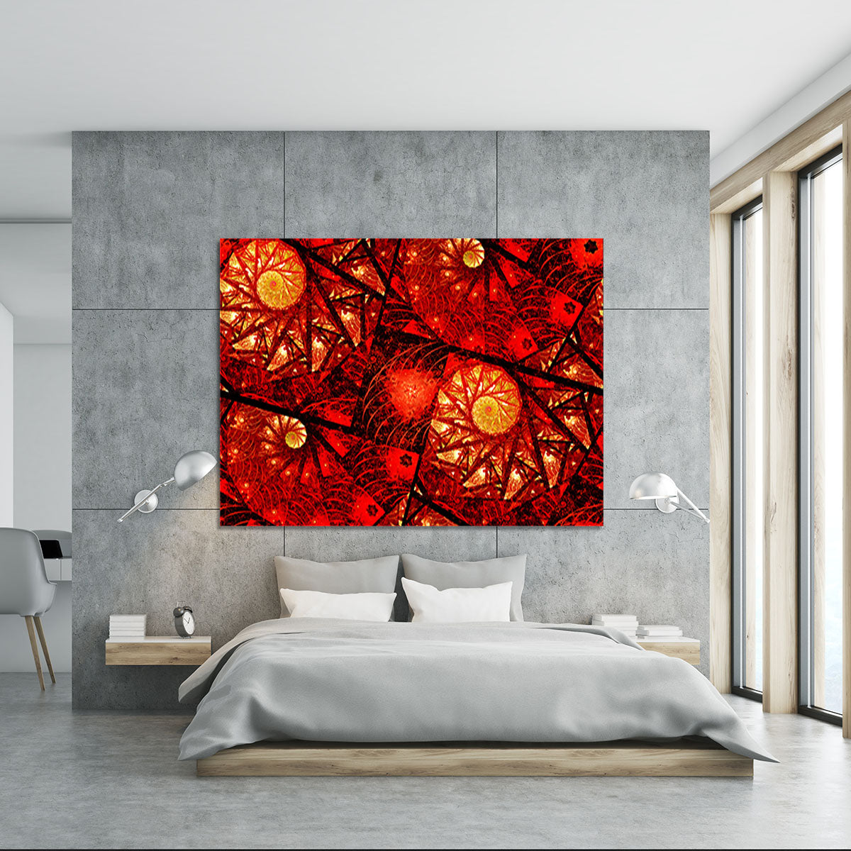 Red fiery glowing spiral Canvas Print or Poster - Canvas Art Rocks - 5