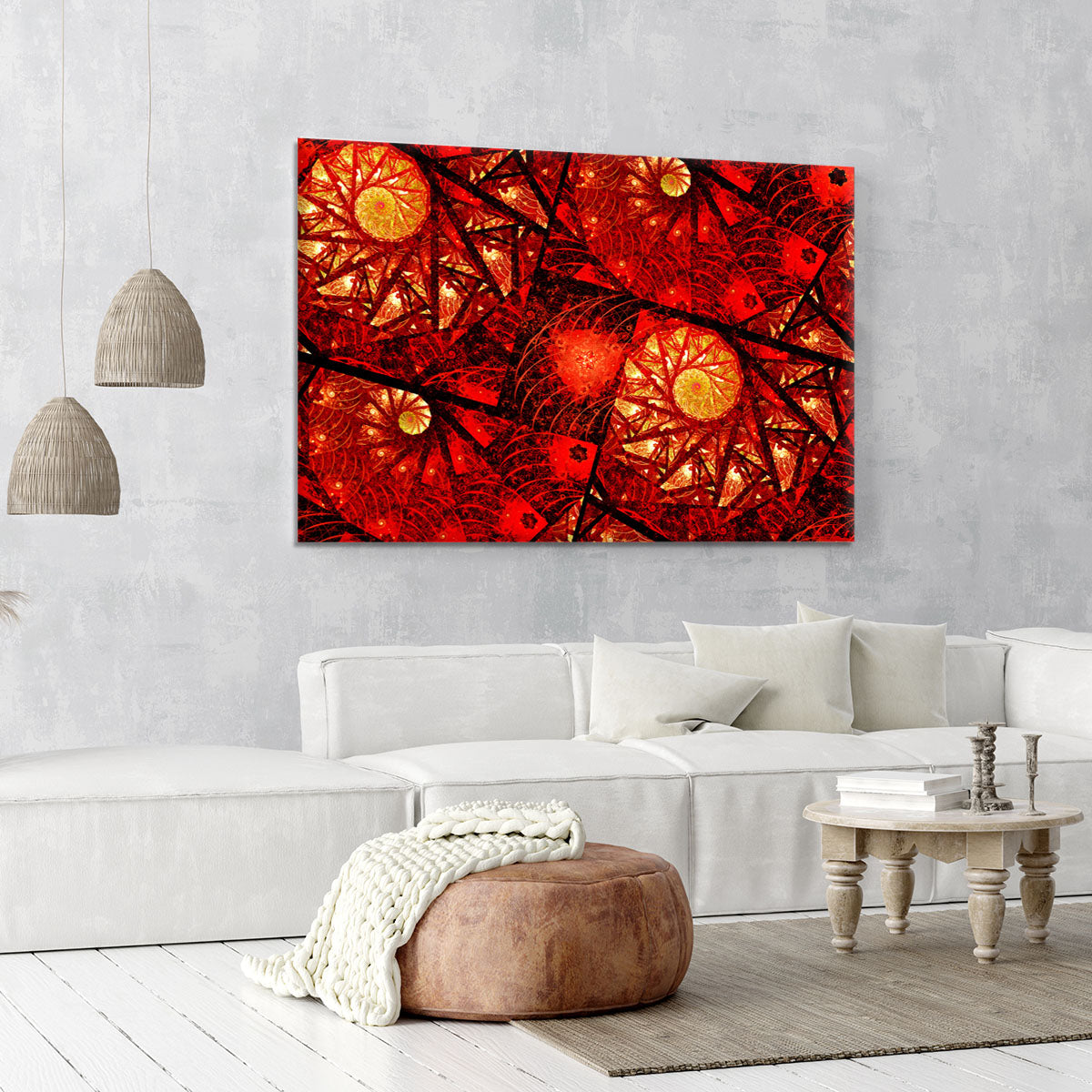 Red fiery glowing spiral Canvas Print or Poster - Canvas Art Rocks - 6
