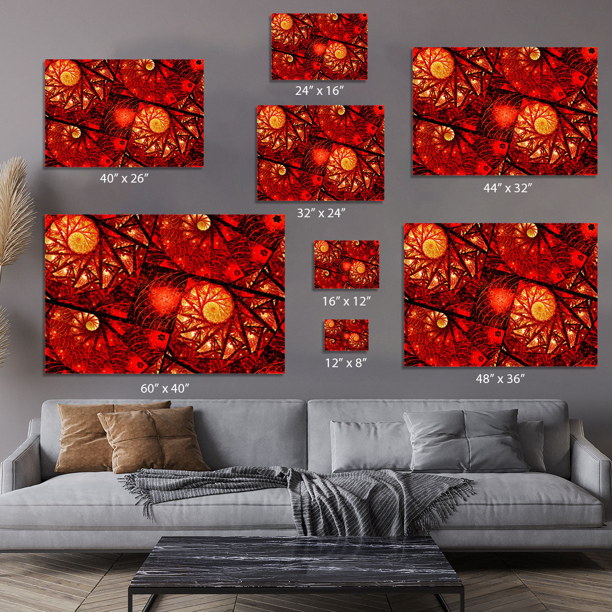 Red fiery glowing spiral Canvas Print or Poster - Canvas Art Rocks - 7
