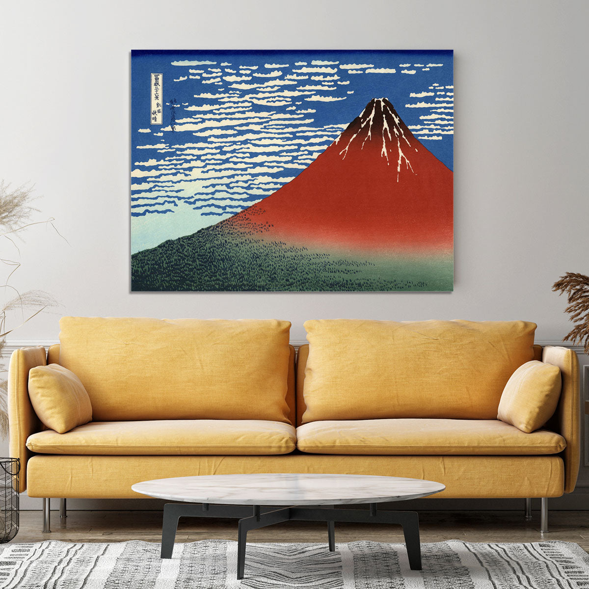 Red southern wind on Fiji on a clear morning by Hokusai Canvas Print or Poster - Canvas Art Rocks - 4