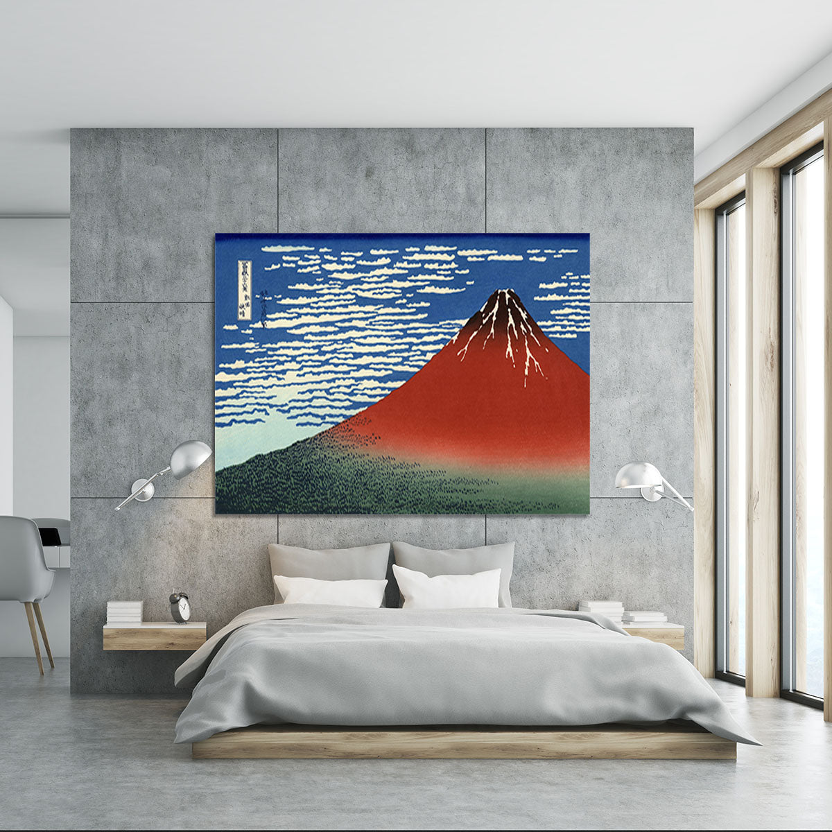 Red southern wind on Fiji on a clear morning by Hokusai Canvas Print or Poster - Canvas Art Rocks - 5
