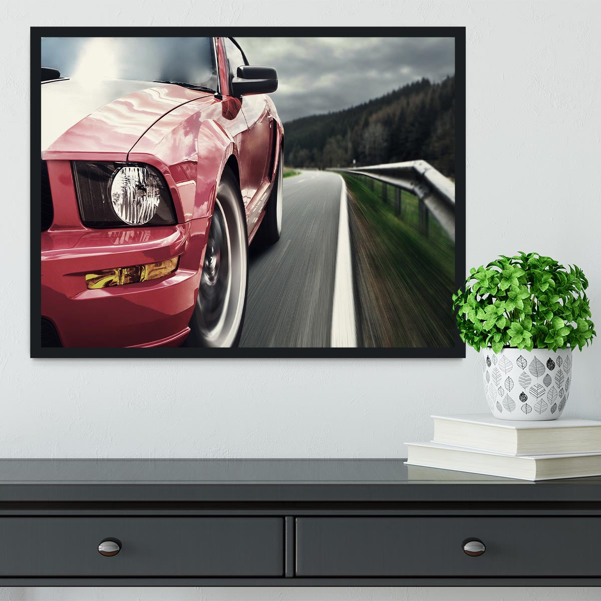 Red sport car Framed Print - Canvas Art Rocks - 2