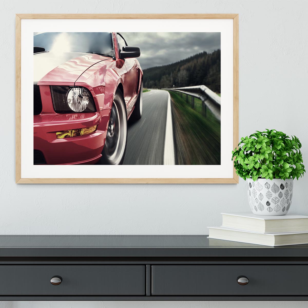 Red sport car Framed Print - Canvas Art Rocks - 3