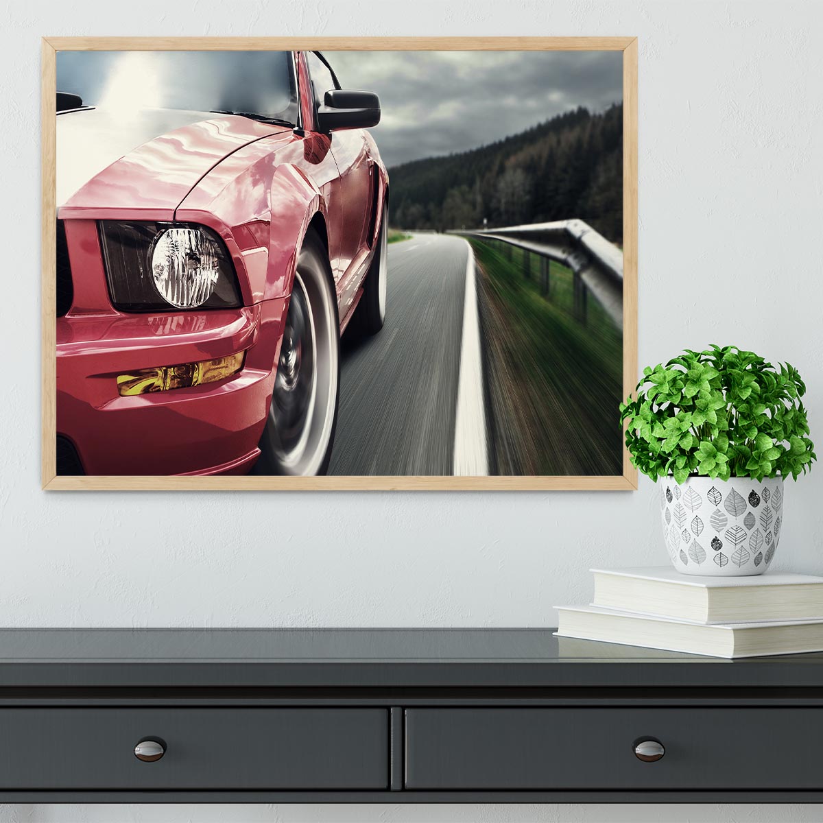 Red sport car Framed Print - Canvas Art Rocks - 4